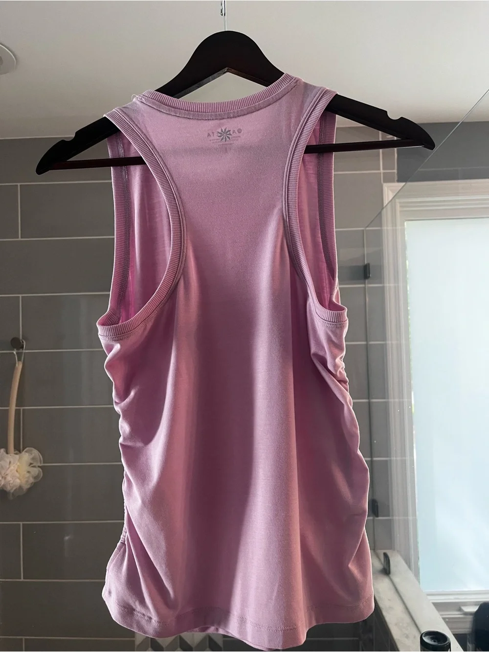Athleta Light Pink Sleeveless Tank with Side Ruching - Picture 2 of 5